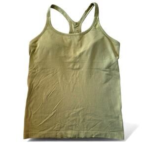 Lululemon Ebb to Street Tank Top Sea Moss Ribbed Shelf Bra Women’s Size 12